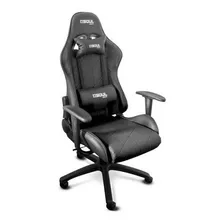 Silla Gamer Ergonómica Negra Con Tapizado De Cuero Sintético