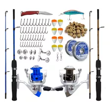 Kit Pesca Completo Molinete 3 Rolamento Com Vara Acessórios