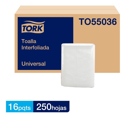 Toalla Interfoliada Tork  Xpress® Universal 16 Pqts 250 Hoja