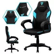 Cadeira Gamer De Alto Conforto Thunderx3 Com Almofadas Ciano