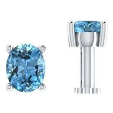 Aros - Ani's Womens 0.15 Cttw Aquamarine D-vvs1 Diamond Sol