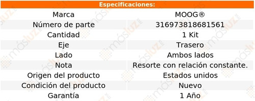 1 Pack Resortes Suspensin Traseros Allante V8 4.6l 93 Moog Foto 2