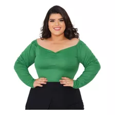 Cropped Plus Size - Modelo Manga Longa - Rosa Soul