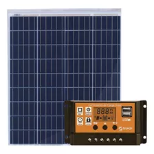 Kit Placa Solar 80w Controlador Carga Pwm 30a Painel Resun