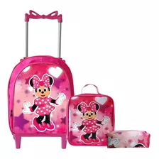 Mochila Infantil Rodinha + Lancheira + Estojo - Ate 5 Anos