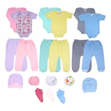 Kit 21 Pçs Maternidade Roupa De Bebê Menina E Menino