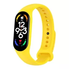 Reloj Inteligente Smart Band M7 Caja Amarillo Malla Negro