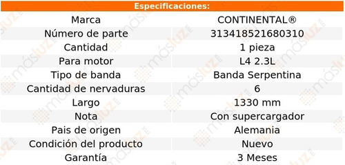 Banda 1330 Mm Acc C230 L4 2.3l 99/00 Continental Foto 4