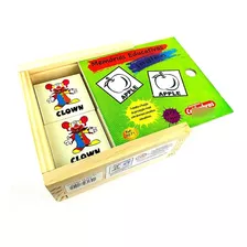 Brinquedos Educativos Madeira Jogo Didático Memória Inglês