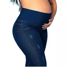 Calça Jeans Feminina Para Gestante Cós Anatômico Skinny