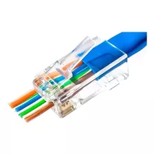 Pack Fichas Pasante Ez Rj45 Cat5 Armado Red Utp Bolsa X10