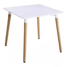 Mesa Eames Cuadrada 80 X 80 Patas De Madera