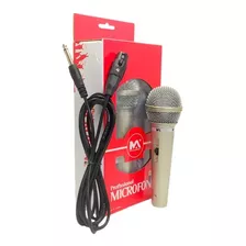 Microfone Dinâmico Cardioide Profissional Maxmidia 318016 Cor Dourado-claro-fosco