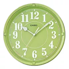 Iq-62 Reloj De Pared Casio En Diferentes Colores / Estructura Verde Claro Fondo Verde Claro