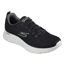 Tenis Skechers Go Walk Flex Quota Negro Hombre Deportivo Diseño De La Tela Geométrico Talla 25.5