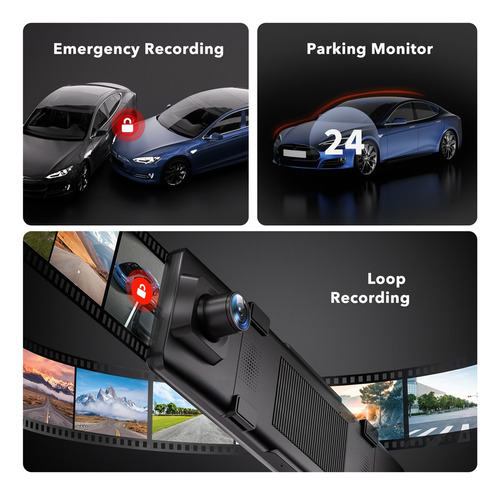 Redtiger T27 Pantalla Tctil Espejo Dashcam Para Automviles Foto 6