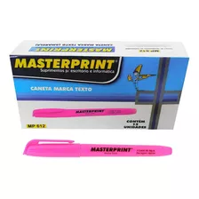 Caneta Marca Texto Neon Grifar Masterprint Rosa Kit C/12 Uni