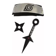 Kit De Naruto Bandana + Kunai Do Minato23.5cm+ Shuriken 9cm