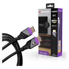 Monster 6ft Speed ??4k Hdr Hdmi Cable Con Led Púrpura Incorp