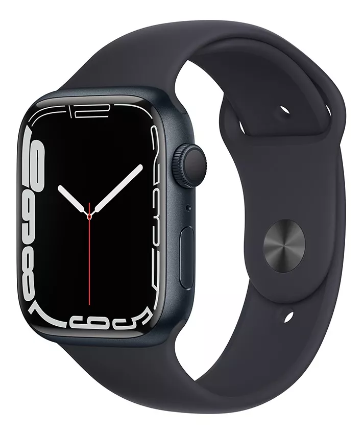Apple Watch Series 7 (gps, 45mm) - Caixa De Alumínio Meia-noite - Pulseira Esportiva Meia-noite