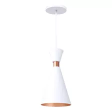 Pendente Lustre Iluminar Ambiente Mini Pequim 24cm Em Alumínio Cor Branco