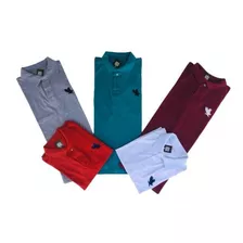 Blusa Polo Masculina Camiseta Várias Cores Kit C/ 3 Unidades