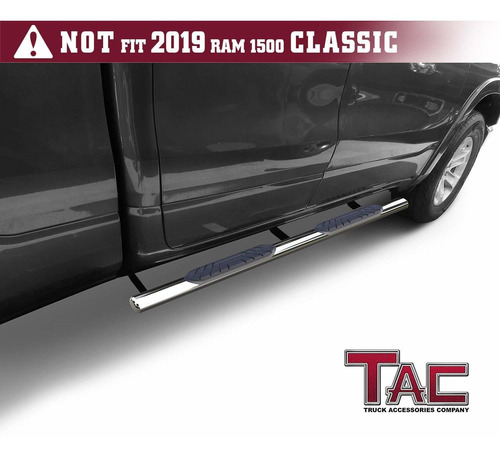 Tac Pasos Laterales Estribos Fit 2019-2020 Dodge Ram 1500 Qu Foto 3