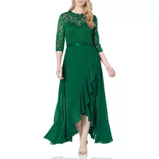 Vestido Miusol Mujer Elegante Floral Fiesta Boda Verde