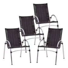 4 Cadeiras Giovana Em Alumínio Para Cozinha Trama Original