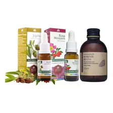 Kit Óleo Vegetal Jojoba, Rosa Mosqueta E Semente De Uva