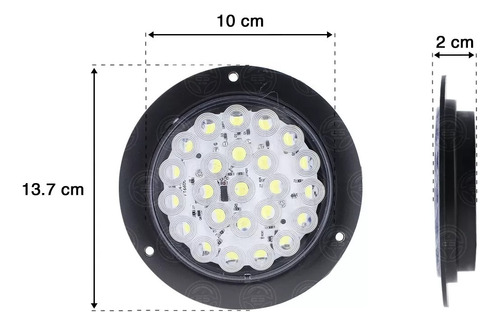 Plafon 24 Led Redondo 4 Pulgadas Bisel Negro 4 Funciones F1 Foto 9