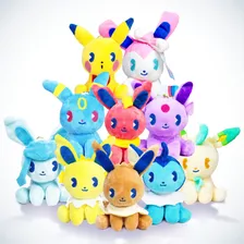 Kit Eevee + Evoluções + Pikachu, Pelúcia Pokémon (10 Itens!)