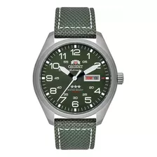 Relógio Automático Orient Masculino Prateado Verde Militar