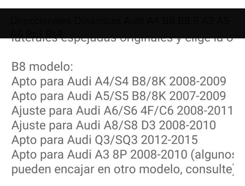 Direccionales Dinmicas Audi A4 B8 B8.5 A3 A5 A6 Rs3 Rs4 Foto 5