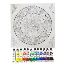 Kit Arte Mandala Diseños Infantil Para Colorear 12 Colores