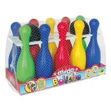 Jogo De Boliche Grande Brinquedo Com 10 Pinos 30cm 2 Bolas