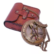 Bazross Brújula De Reloj De Sol Vintage De Latón Con Funda