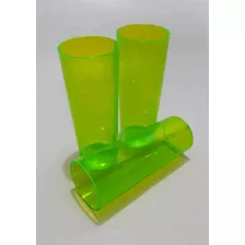 Copo Long Drink Acrilico Verde Neon. Cx. 100 Copos.