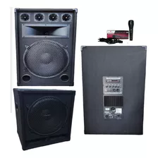 Bafle 15 3 Vias 700w Potenciado+grave15 Usb Bt Radio Control