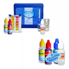 Kit Análise Cloro Ph Alcalinidade Piscinas + Soluções Extras