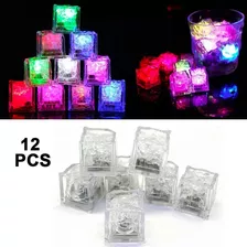 12 Cubos Hielo Led Luminosos Multicolor Fiesta Bebidas Bodas