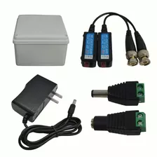 Kit 4fuente12v 1a+4cajapaso+4videobalun5mp+4 Par Bornera Dc