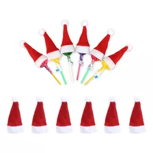 12 Mini Sombreros De Papa Noel De Navidad, Cubierta De Botel