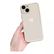 Funda En Colores Pastel Con Dibujo De Corazón Para iPhone