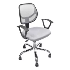 Silla De Escritorio Ergonómica Top Living Gris Base Cromada