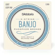 D'addario - Ej69 Set De 5 Cuerdas Para Banjo Light .09 - .20