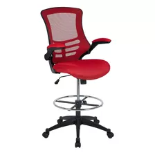 Flash Furniture Kelista Mid-back Red Mesh Ergonomic Drafting