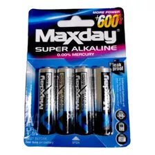 Pilas Alcalinas Baterias Maxday Aa Blister 4 Unidades 1,5v