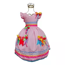 Vestido Infantil Xadrez Festa Junina Menina Caipira São João