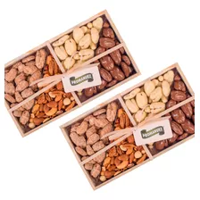 Canasta De Madera 4 Mix De Nueces Finas Y Chocolate (2 Pack)